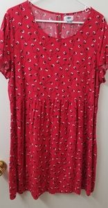 Old Navy XL red dress/tunic with b&w design